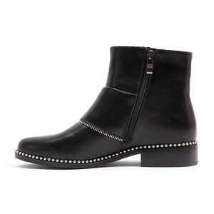 Modern Womens Warm Black Ankle Fashion Flat Boot
